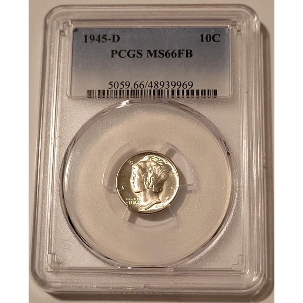 1945 D Mercury Dime MS66 FB PCGS